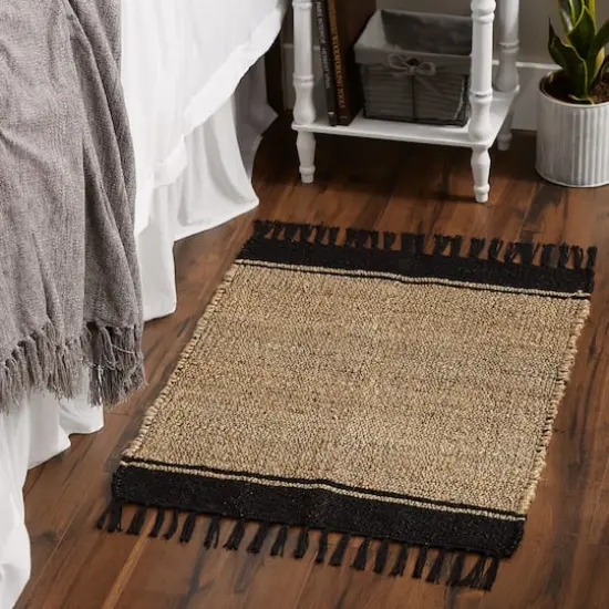 DII® Black With Natural Jute Stripes Hand-Loomed Rug, 2ft. x 3ft. {7}