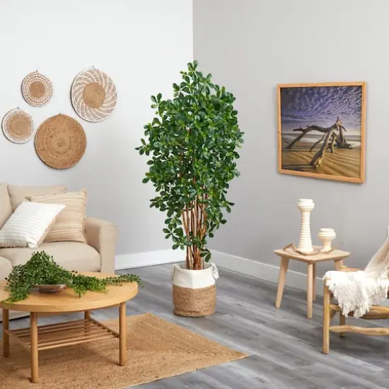 6ft. Black Olive Artificial Tree in Handmade Natural Jute and Cotton Planter {5}