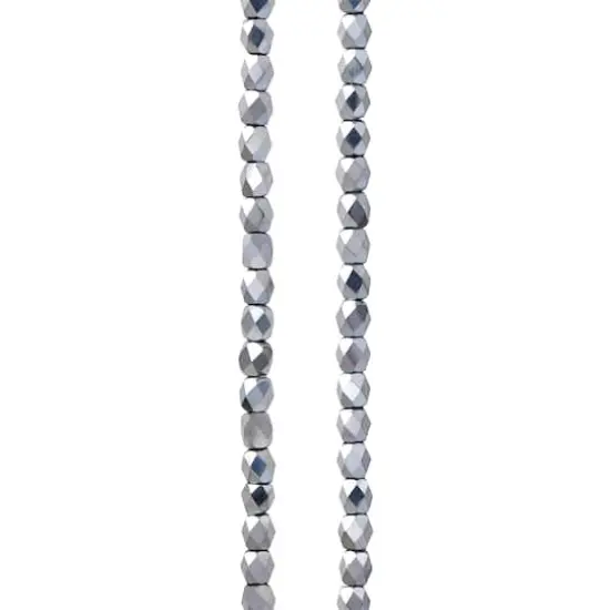 Silver Iridescent Glass Tube Beads, 4mm by Bead Landing&trade; {1}