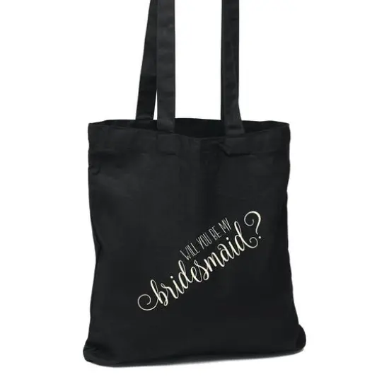 Hortense B. Hewitt Co. Will You Be My Bridesmaid Black Tote Bag {1}