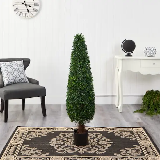 4ft. Potted Boxwood Cone Topiary Tree {4}