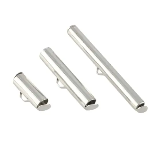 Mixed Metal Slider End Tubes by Bead Landing&trade; Rhodium {1}