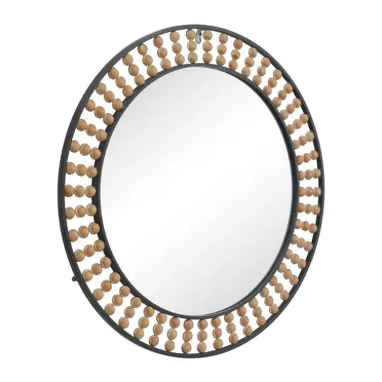 Black Metal Bohemian Wall Mirror, 31" x 2" x 31" {3}