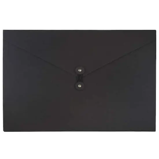 JAM Paper Black Kraft Portfolio with Button and String Tie Closure 9.25" x 14.375" {1}