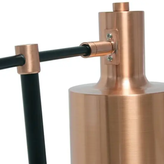 Lalia Home Mid Century Modern Metal Table Lamp Rose Gold {8}