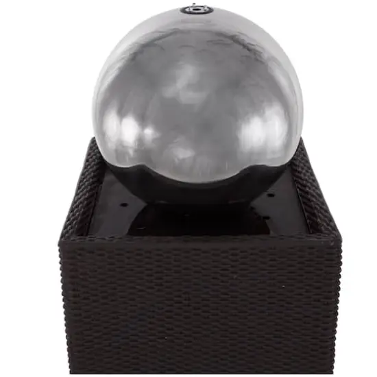 44" Black Fiberglass Fountain with LED Light {4}