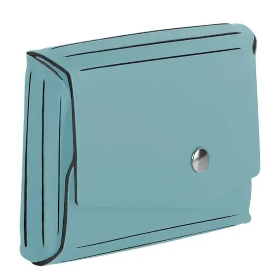  JAM Paper Italian Leather Business Card Holder Case with Angular FlapTeal Blue {4}