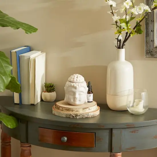 Decorative Cream Peaceful Buddha Essential Frangerance Oil Warmer for Meditation and Relaxing 4.25" x 4" x 5" {5}