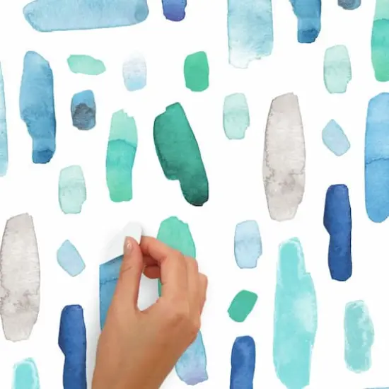 RoomMates Cool Watercolor Swatch Peel & Stick Wall Decals {6}