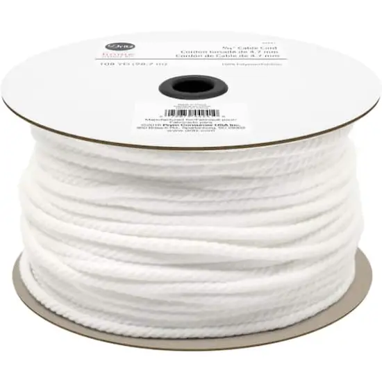 Dritz&reg; Home White Polyester 3/16" Cable Cord, 108yd. {1}