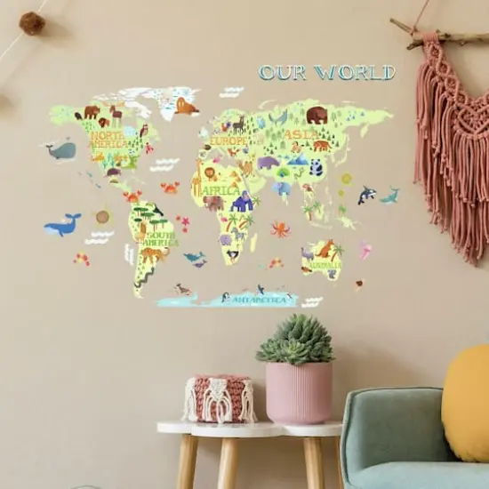 RoomMates Kids World Map Peel & Stick Giant Wall Decals {4}