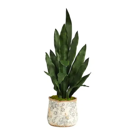 2.5ft. Snake Plant in Decorative Vintage Planter {1}