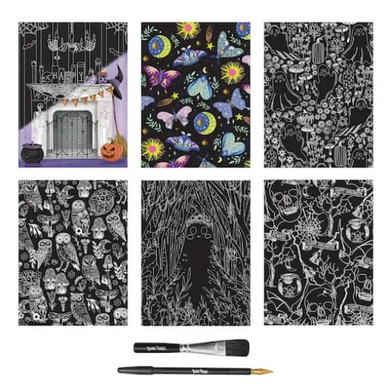 Brea Reese&trade; 9" x 12" Glam Ghosts Scratch Art Paper Pad {3}