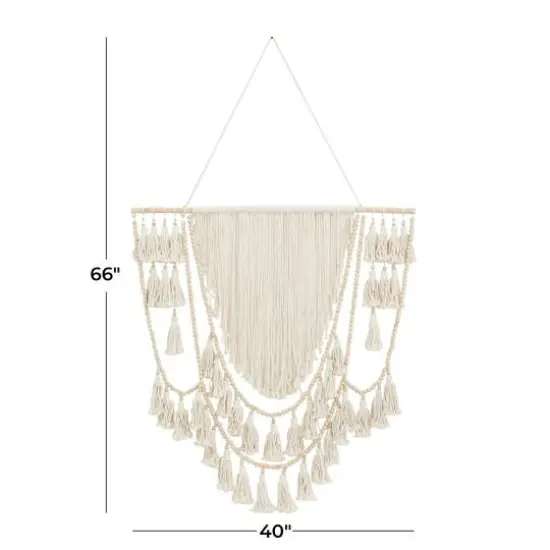 66" Traditional Macram&eacute; & Wood Wall D&eacute;cor Brown {7}