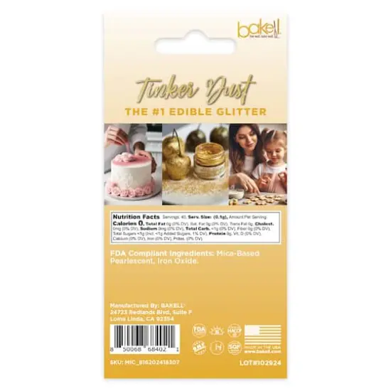 Bakell&reg; Tinker Dust Edible Glitter Bright Gold {6}