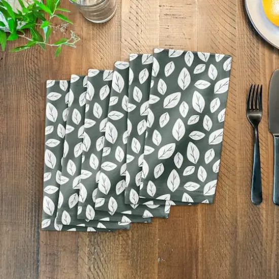 White Leaf Sage 10" x 10" Cotton Twill Napkin {4}