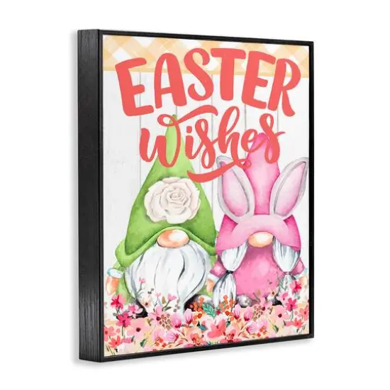 Stupell Industries Easter Wishes Gnomes Framed Giclee Art Black {4}