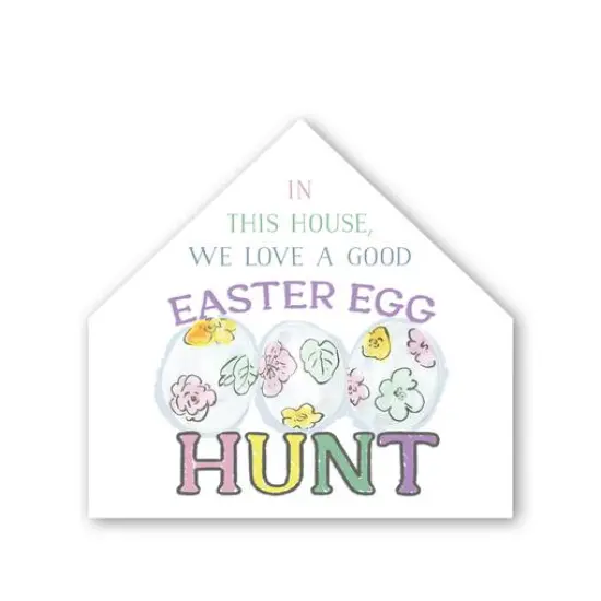 Loves Easter Egg Hunts 12" x 12" House Shaped Canvas {1}
