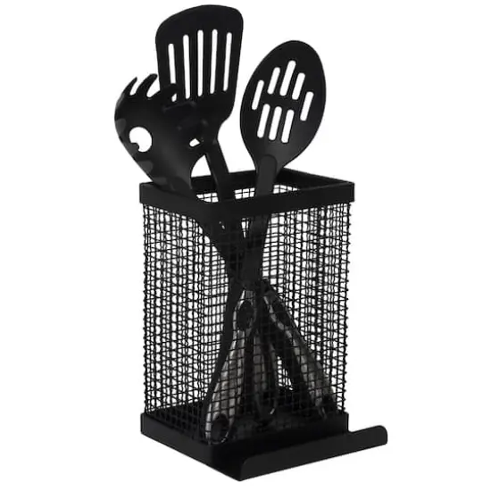 Kitchen Details Industrial Collection Matte Black Tablet and Utensil Holder {1}