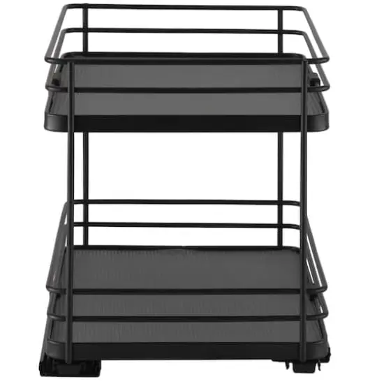 Organize It All Matte Black 2-Tier Slide Out Shelf Organizer {9}