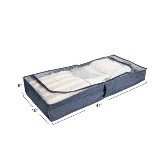 Household Essentials 41" Denim Blue Under the Bed Storage Chest {4}