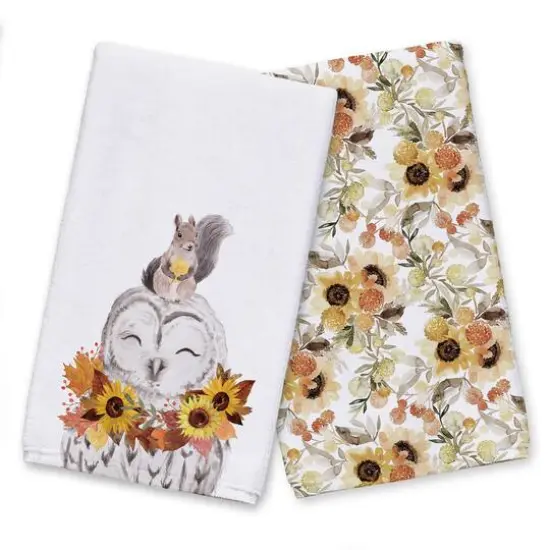 Owl And Squirrel Tea Towel, 2ct. {1}
