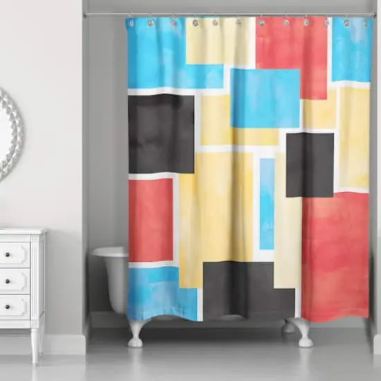 Colorful Primary Abstract II 71" x 74" Shower Curtain {3}