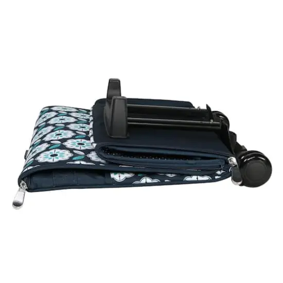 Everything Mary Collapsible Teal Floral Print Rolling Sewing Machine Tote {3}