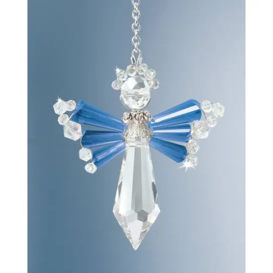 Solid Oak September/Sapphire Birthstone Angel Crystal Suncatcher Ornament Kit {4}