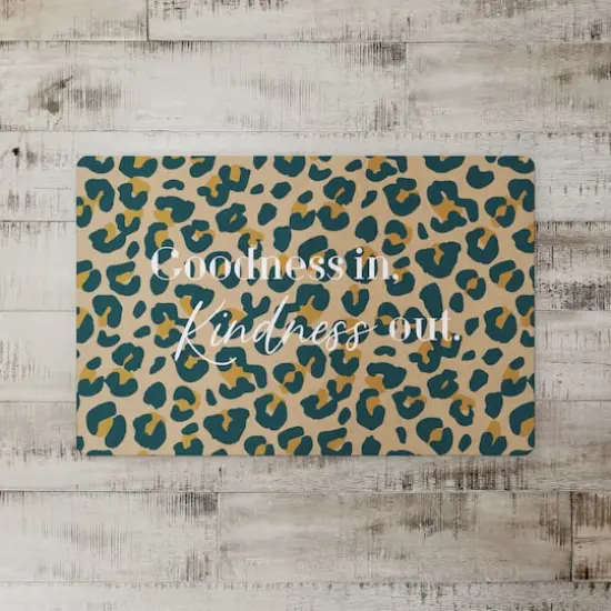 Goodness In Kindness Out Leopard Floor Mat Beige {3}