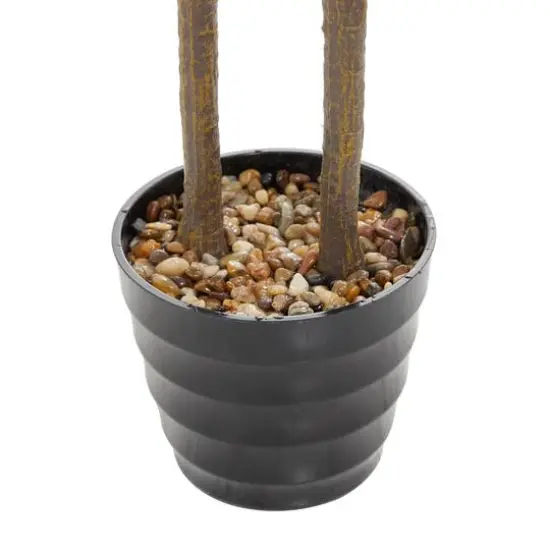 6ft. Green Faux Foliage Fiddle Leaf Artificial Tree with Black Melamine Pot {4}