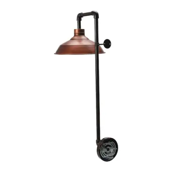 Hello Honey® Metal Wall Sconce with Round Shade Bronze Finish {6}