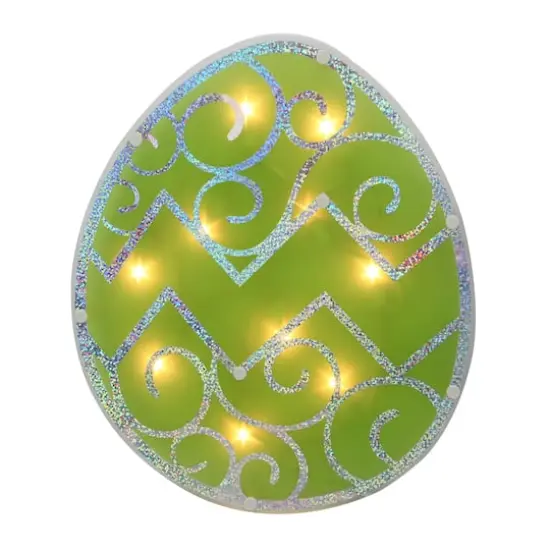 12" Lighted Green Easter Egg Window Silhouette Decoration {1}