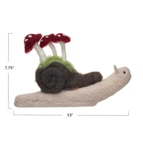 Hello Honey&reg; 13" Wool Snail with Mushrooms D&eacute;cor {4}