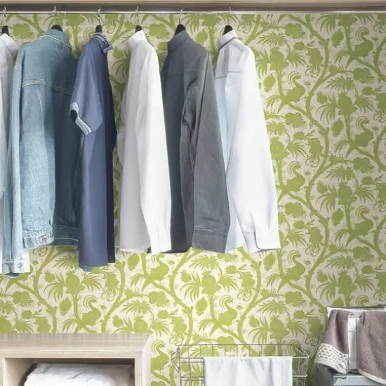 Scalamandre Pear Balinese Peacock Peel & Stick Wallpaper {6}