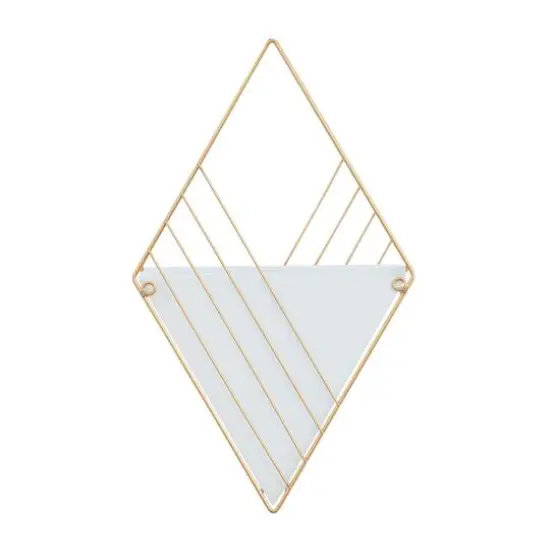 CosmoLiving by Cosmopolitan Set of 2 White Iron Contemporary Planter, 17" x 10" x 5" {6}