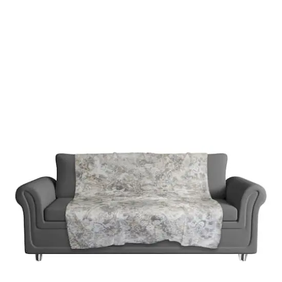 Faded Ornate Sherpa Fleece Blanket {4}