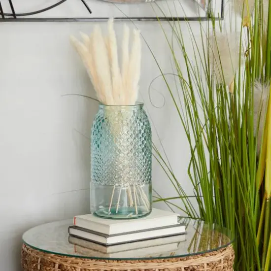 Blue Recycled Glass Spanish Decorative Jars 6" x 6" x 11" {8}