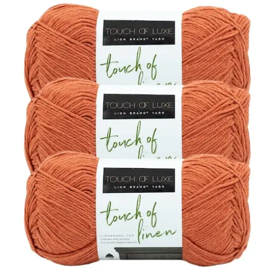3 Pack Lion Brand&reg; Touch of Linen Yarn Terracotta {1}