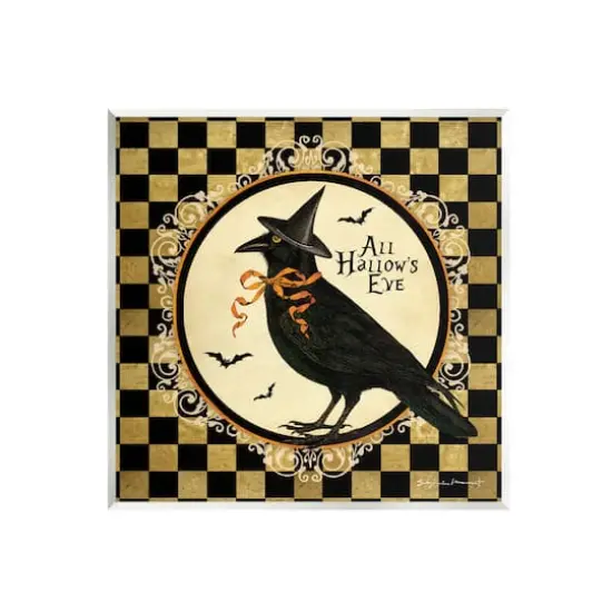 Stupell Industries All Hallow's Eve Halloween Crow Wall Plaque Art {1}