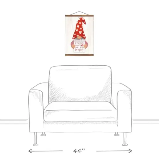 Kissing Gnome 12" x 16" Teak Hanging Canvas {4}