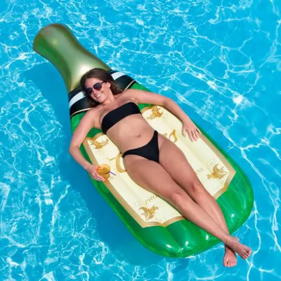 94" Green & Gold Champagne Bottle Swimming Pool Float {4}