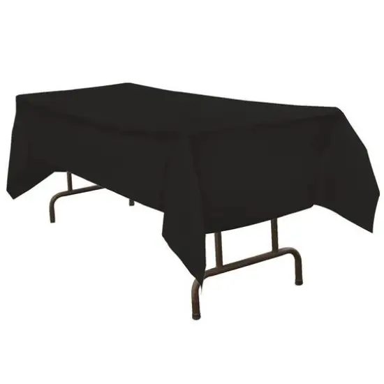 JAM Paper 108" Rectangular Plastic Table Cover Black {3}