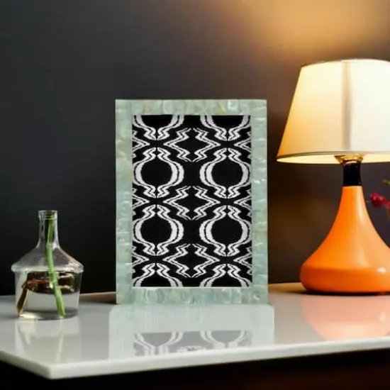 Hello Honey&reg; 5" x 7" Aqua Handmade Mother of Pearl & MDF Photo Frame {6}