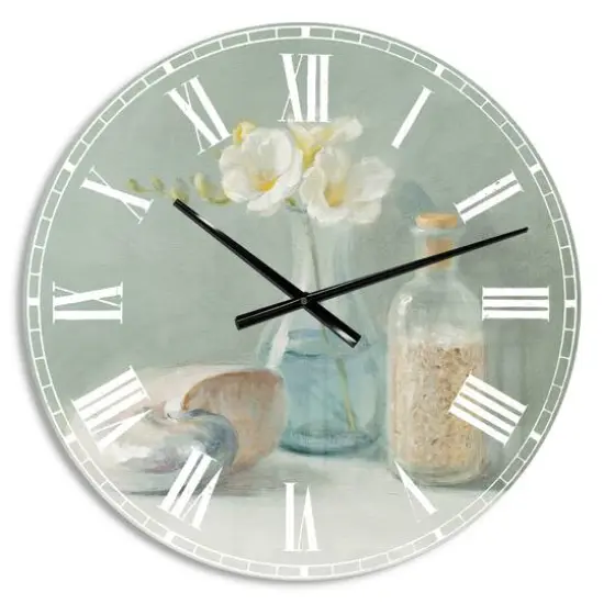 Designart 'Pastel Bath Ii Farmhouse Wall Clock {1}