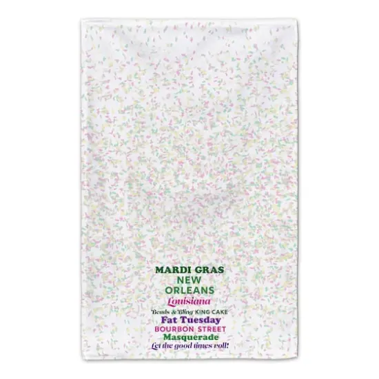 Mardi Gras Confetti Phrases Tea Towel Set {5}