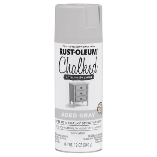 Rust-Oleum&reg; Chalked 12oz. Ultra Matte Spray Paint Aged Gray {1}