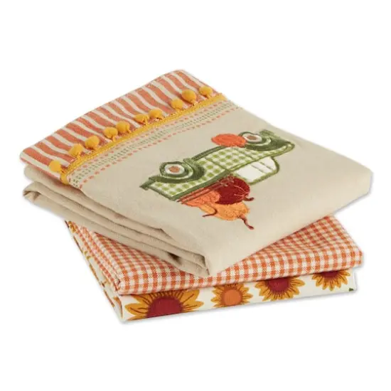 DII&reg; Pumpkin Patch Truck Dishtowel Set {4}