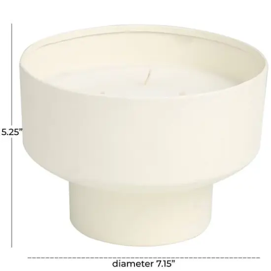 White Wax Cozy Cashmere Scented Candle with Elevated Matte White Container {8}