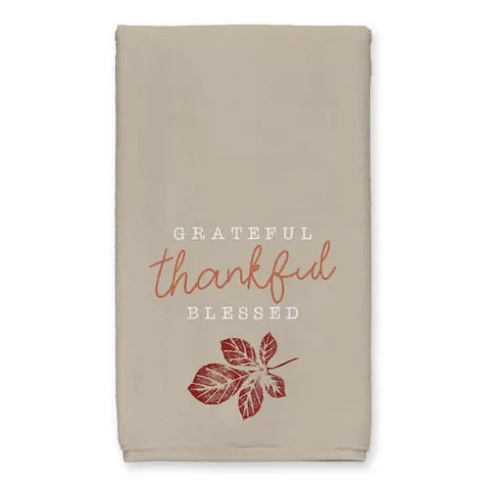 Grateful Thankful Leaf Tea Towel Set {3}